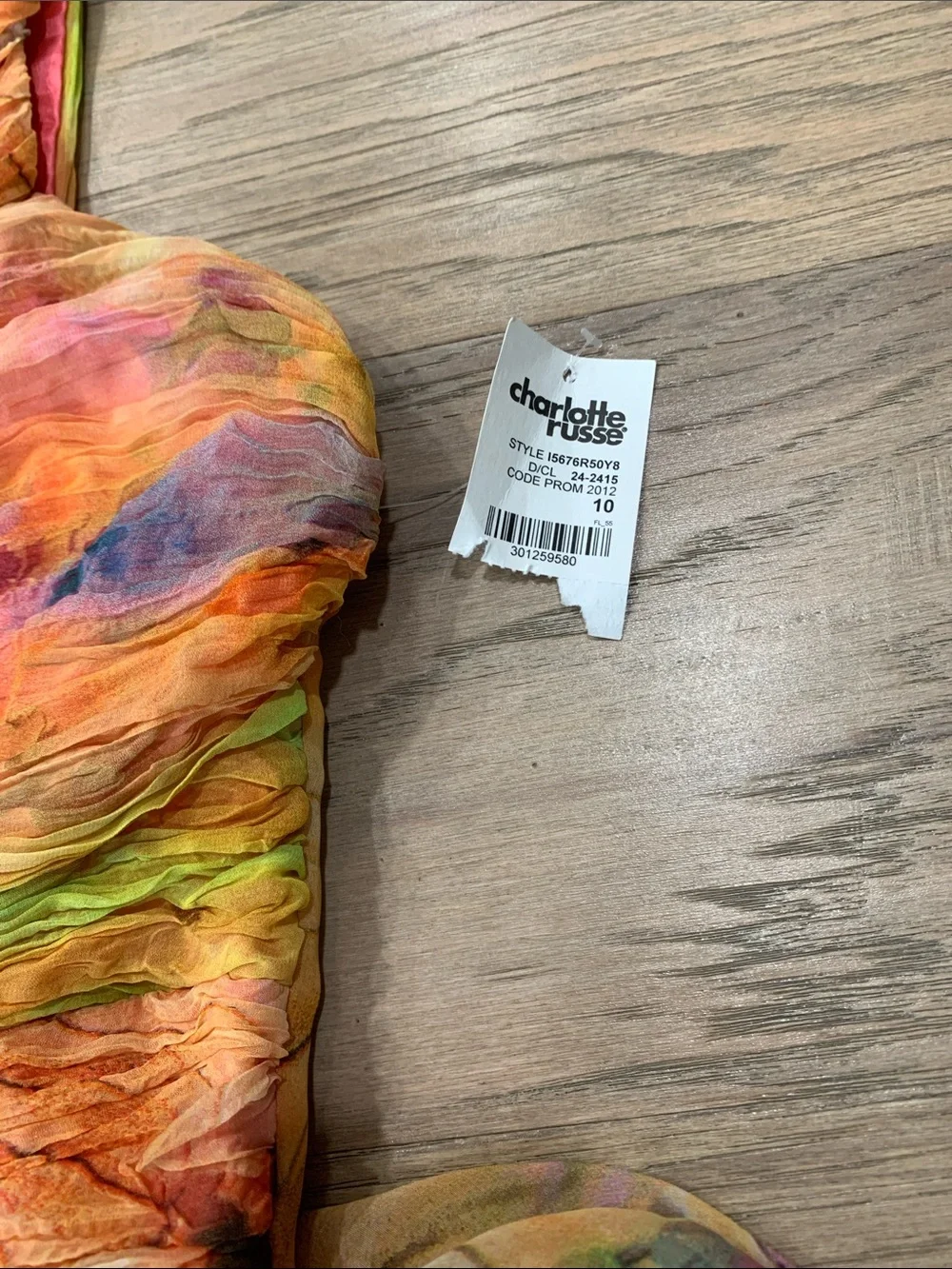 NWT Charlotte Russe One-Shoulder Multicolor Watercolor Print Dress Size 10 - Picture 2 of 10